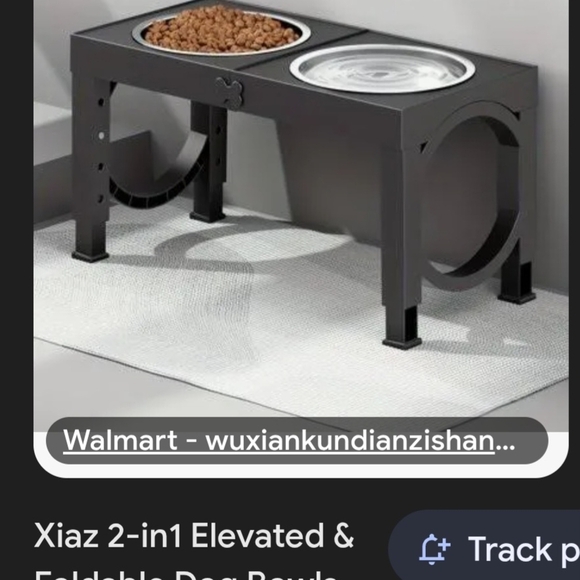 Collapsible Black Pet Bowl Stand - Picture 2 of 2